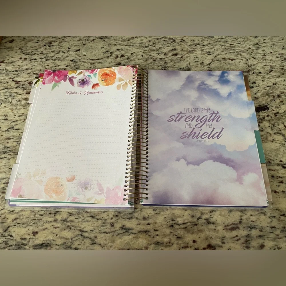 Paperhouse life planner undated 1 John 4:19 spiral bound biblical stickers